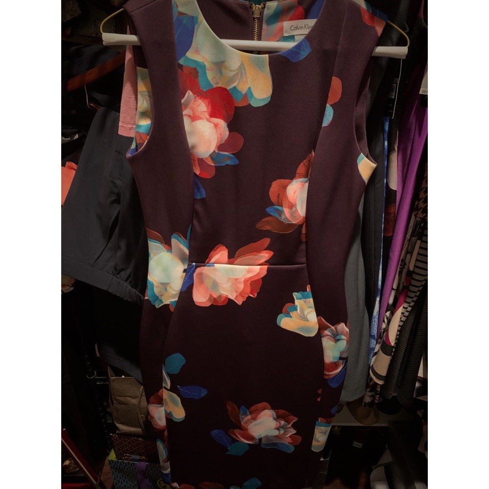 Purple floral Calvin Klein dress